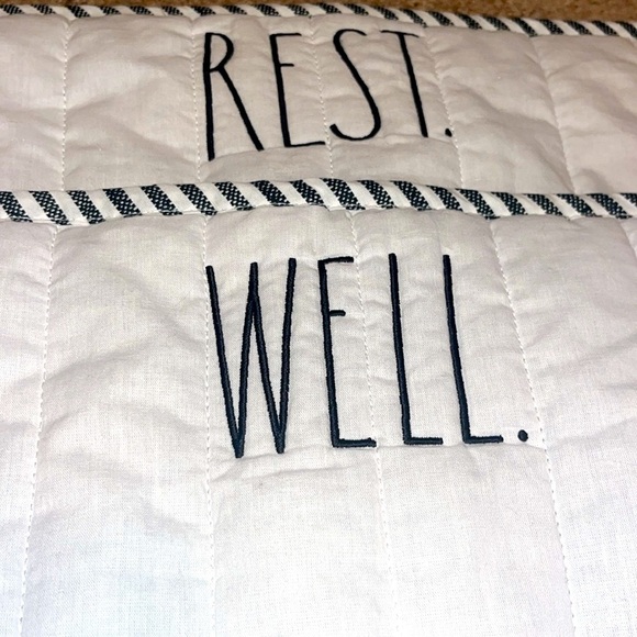 Rae Dunn Rest Well pillow shams NWOT - Picture 5 of 7